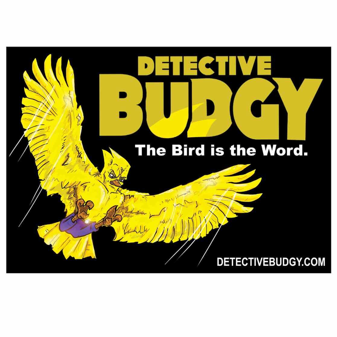 Budgy sticker 'The Bird is the Word'